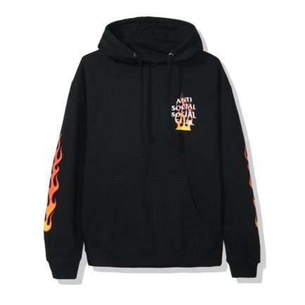 Anti Social Social Club Black Firebird Hoodie Front