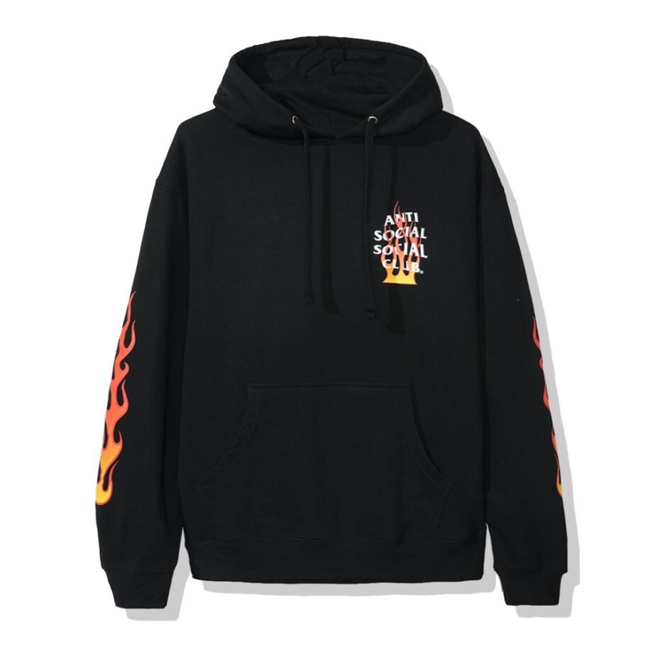 Anti Social Social Club Black Firebird Hoodie Front