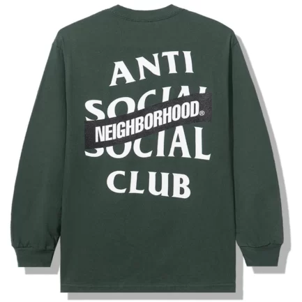 Anti social club x green long sleeve Tshirt
