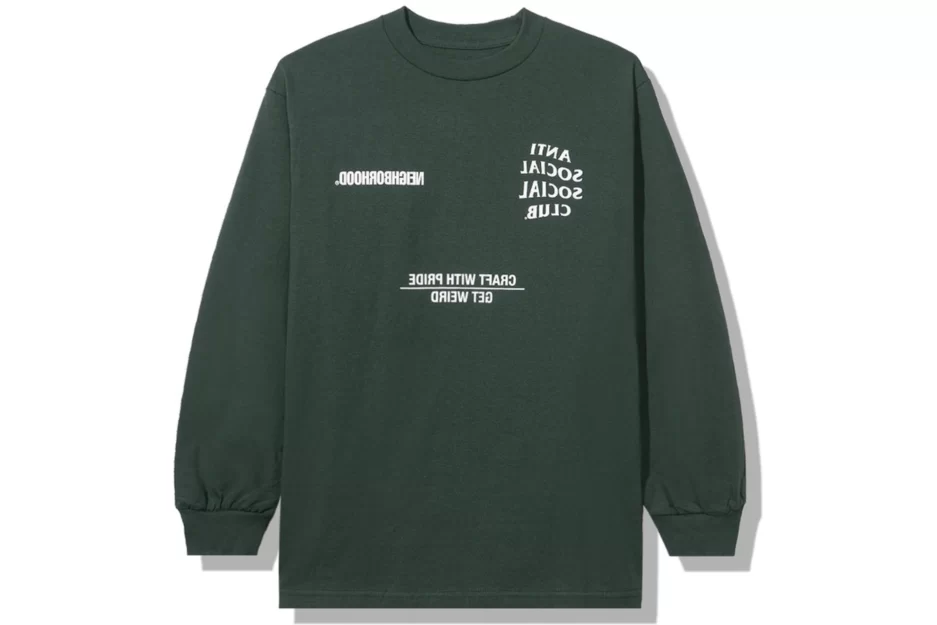 Anti social club x green long sleeve Tshirt