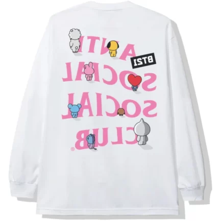 Anti Social Social Club white track long sleeve Tshirt