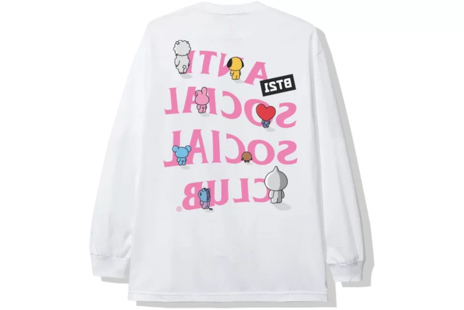 Anti Social Social Club white track long sleeve Tshirt