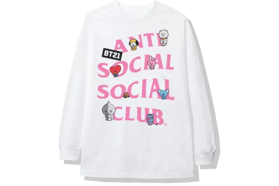 Anti Social Social Club white track long sleeve Tshirt