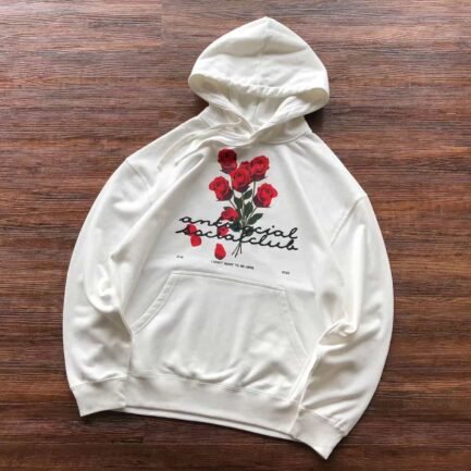 Anti Social Social Club Pink Flower Black Hoodie
