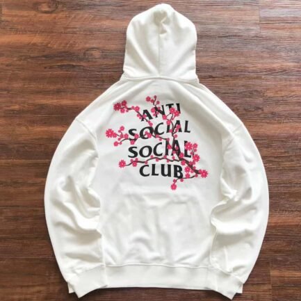 Anti Social Social Club Pink Flower White Hoodie