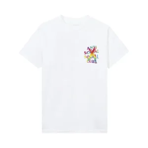 Anti Social Social Club Cancelled Rainbow Tee – White