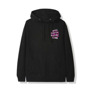 Anti Social Social Club x Fragment Pink Bolt Hoodie– Black